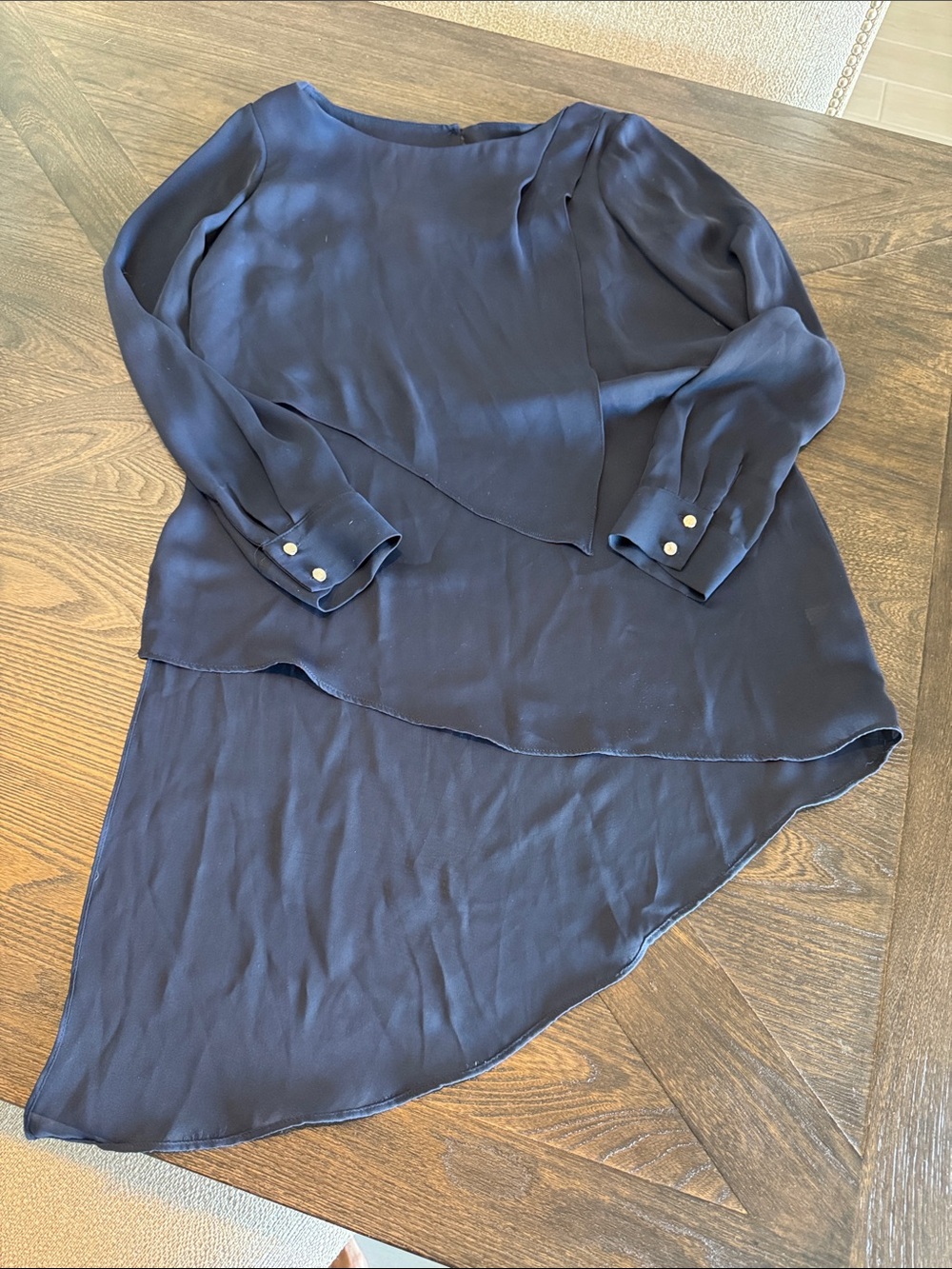 White House Black Market Navy Blue Women's LayeredTop